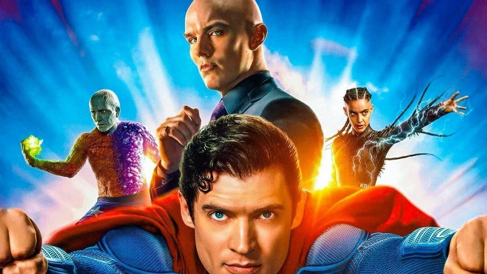 Pôster do elenco do Superman com os personagens da DC