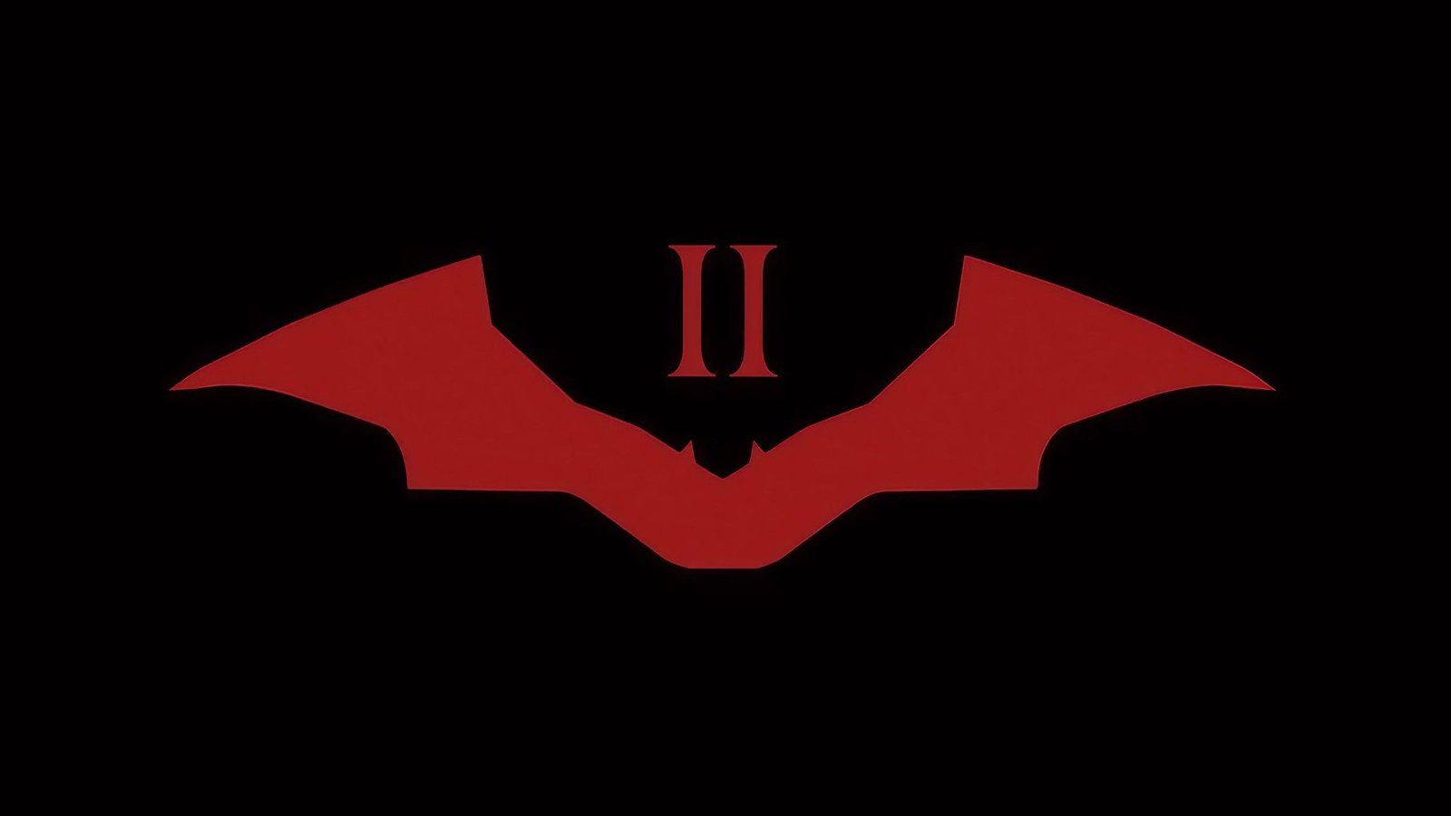Símbolo do morcego em vermelho com o numeral II, arte de The Batman Part II